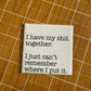 I Have My Shit Together Button Magnet